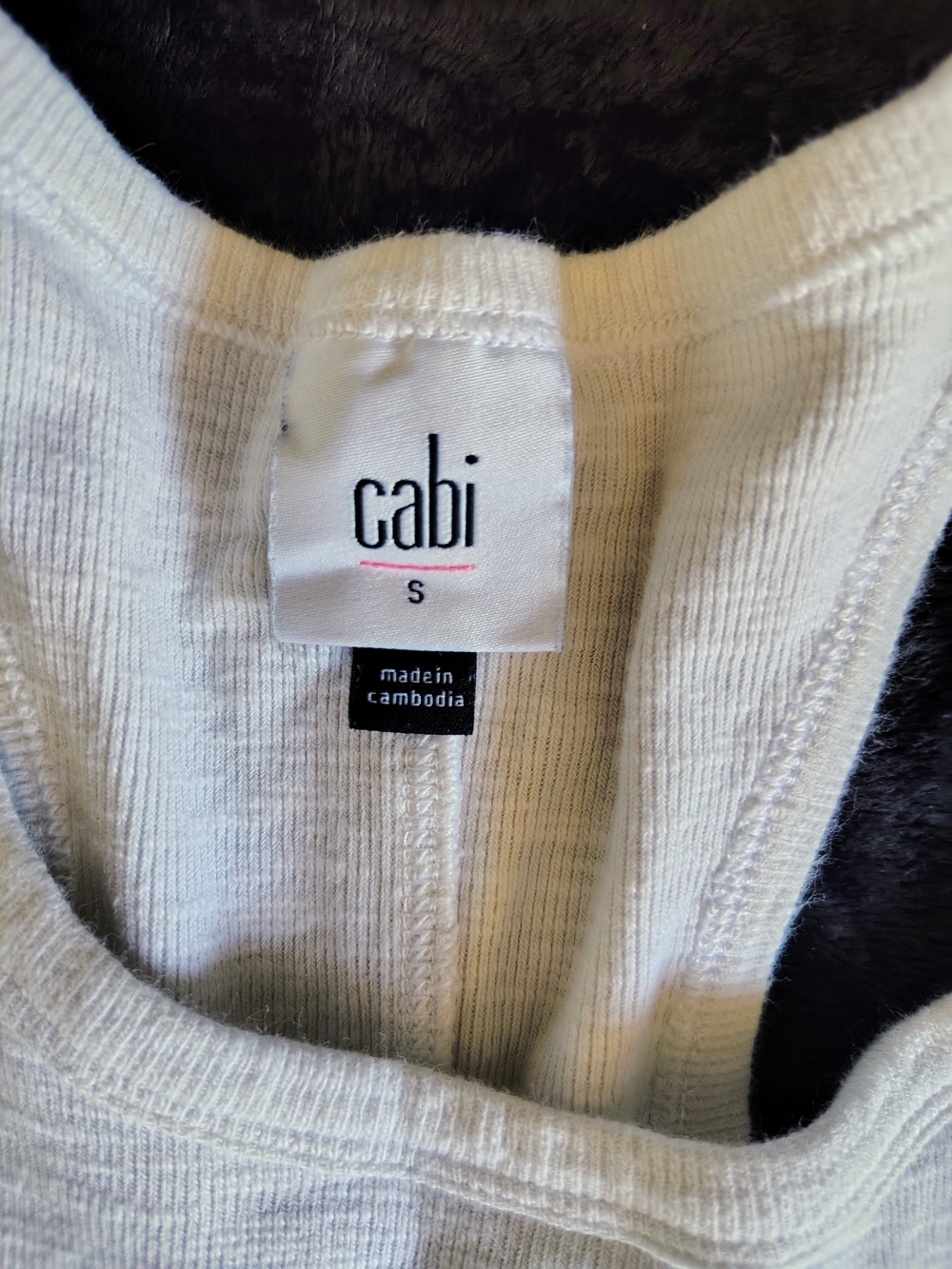 CAbi Cream Ribbed Racerback Tank - Picture 4 of 5